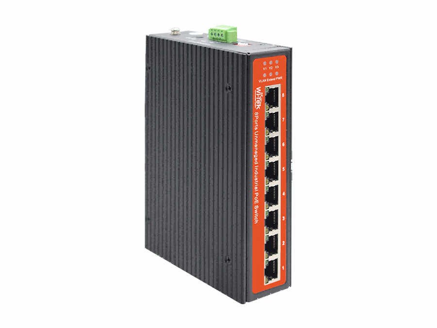 Wi-Tek WI-PS206GF-I 4FE+1GE+1SFP Fiber Uplink Endüstiriyel PoE Switch