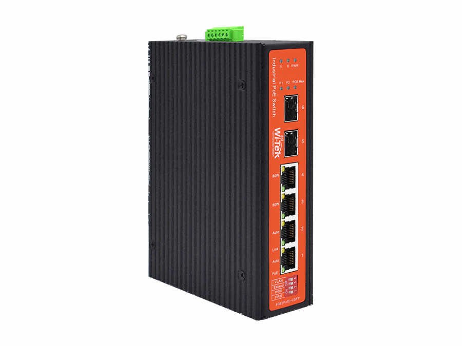 Wi-Tek WI-PS306GF-I V2 4GE+2SFP Fiber Uplink Endüstiriyel PoE Switch