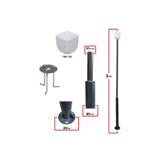 TRK-300+X+154/3 METRE  Metal DİREK+TRK-154 Küp ile Birlikte+TRK-03 ANKRAJI
