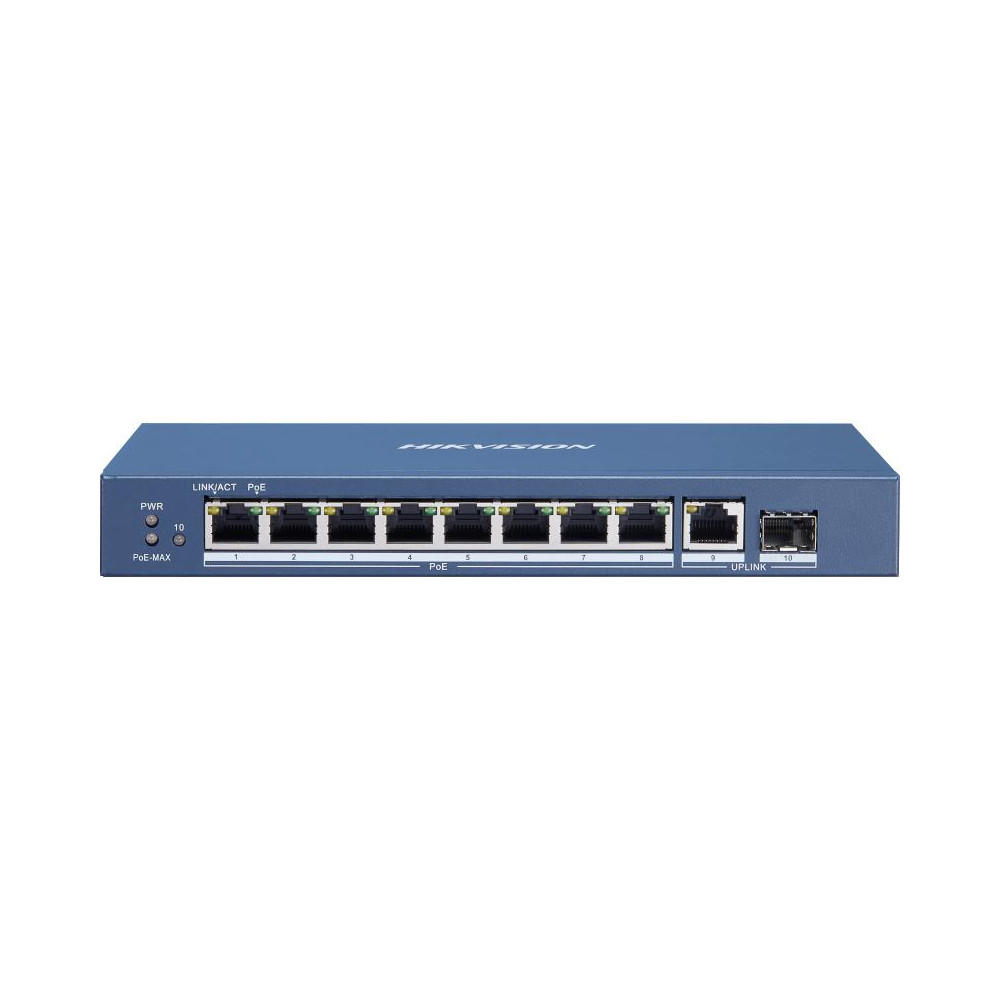 Hikvision DS-3E0510P-E/M 8 Port Yönetilemez Gigabit PoE Switch