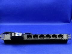 LANDE 1U 19 INCH 6-(DIN49440) PRİZ - C/W TEK SİGORTALI (6'LI PRİZ)