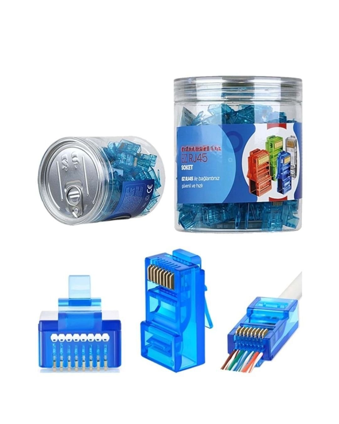 Coremax EZ RJ45 KONNEKTÖR (MAVİ) 100 'LÜ PAKET
