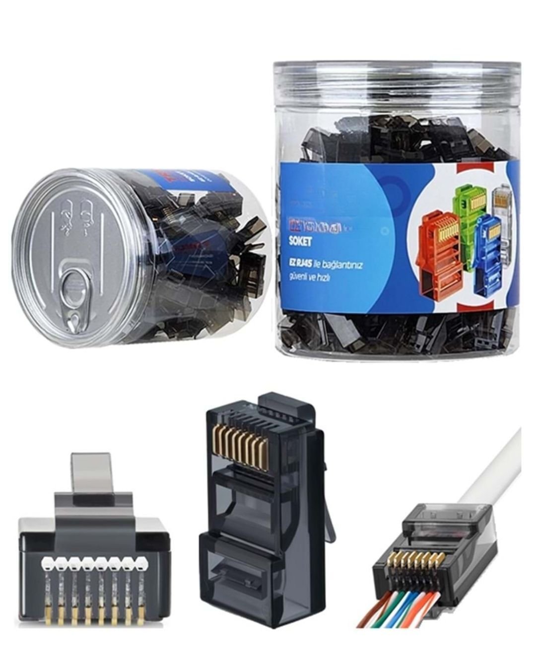 COREMAX EZ RJ45 KONNEKTÖR (SİYAH) 100 'LÜ PAKET