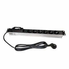 LANDE 1U 19 INCH 6-(DIN49440) PRİZ - C/W TEK SİGORTALI (6'LI PRİZ)