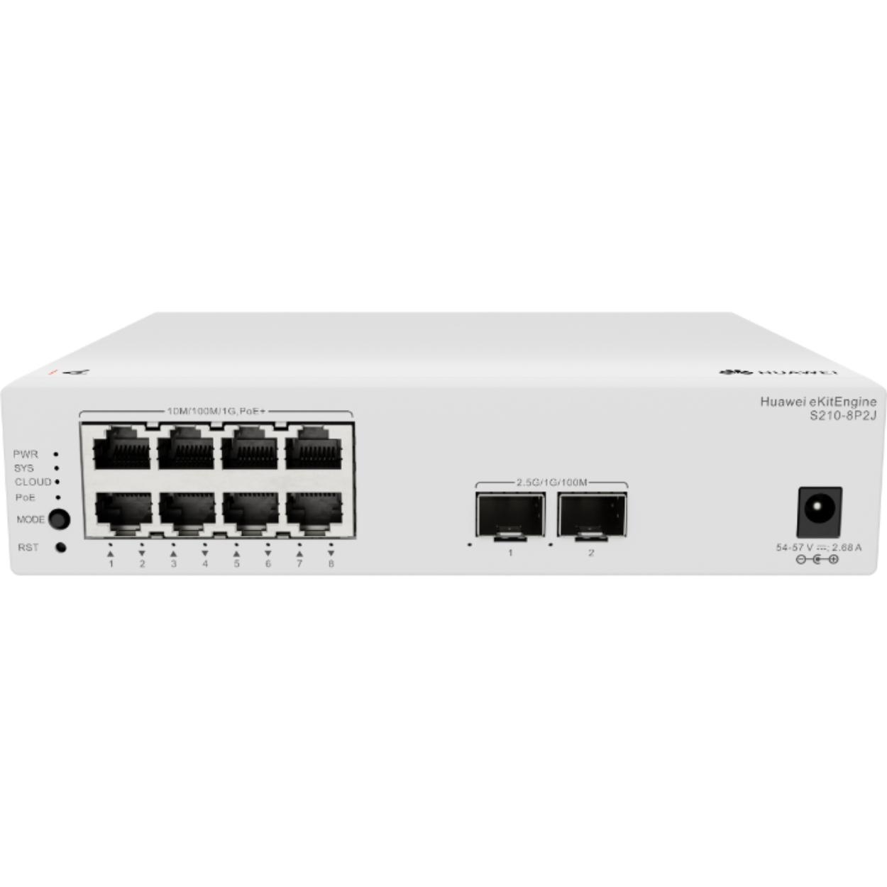 HUAWEI eKitEngine S210-8P2J 8GE PoE+ 128W, 2x 2,5G SFP L2 Yönetilebilir Siwitch