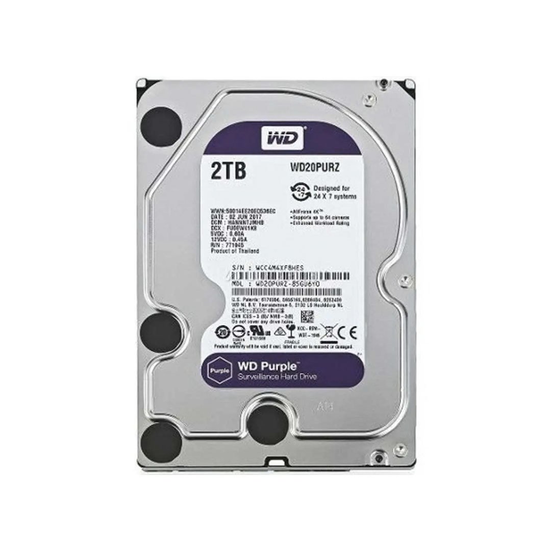 2 TB WD 3.5 PURPLE SATA3 5400RPM 64MB 7/24 GUVENLIK WD23PURZ (3 YIL RESMI DIST GARANTILI)