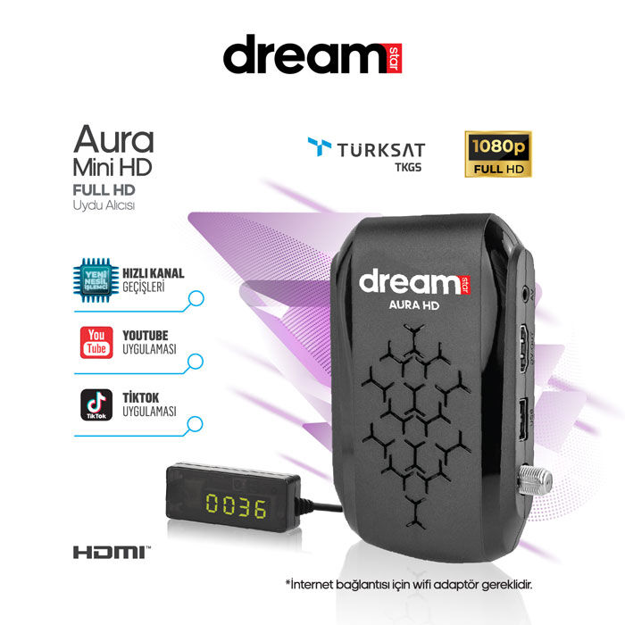 Dream Star Aura Mini FULL HD Uydu Alıcısı