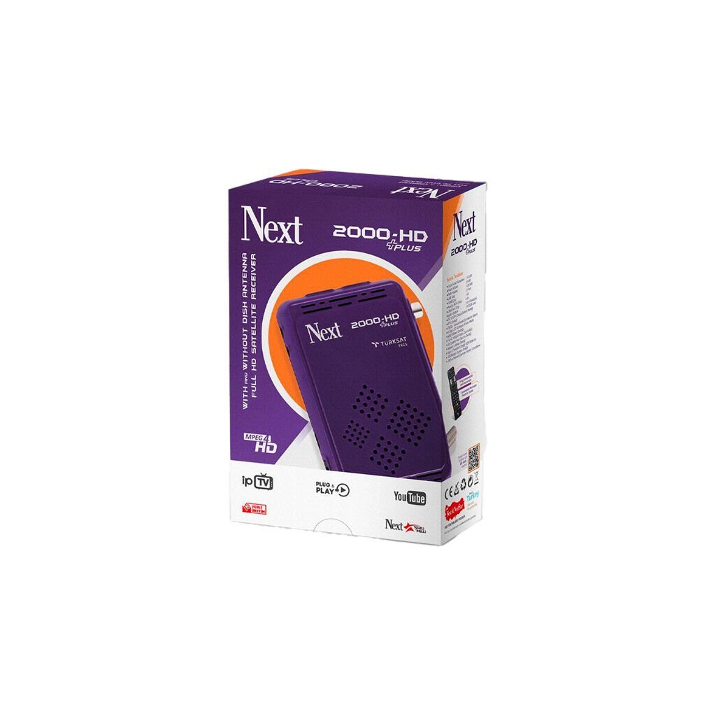 NEXT 2000 HD PLUS I.P.T.V. Özellikli Çanaklı Çanaksız MPEG4 HD Uydu Alıcısı