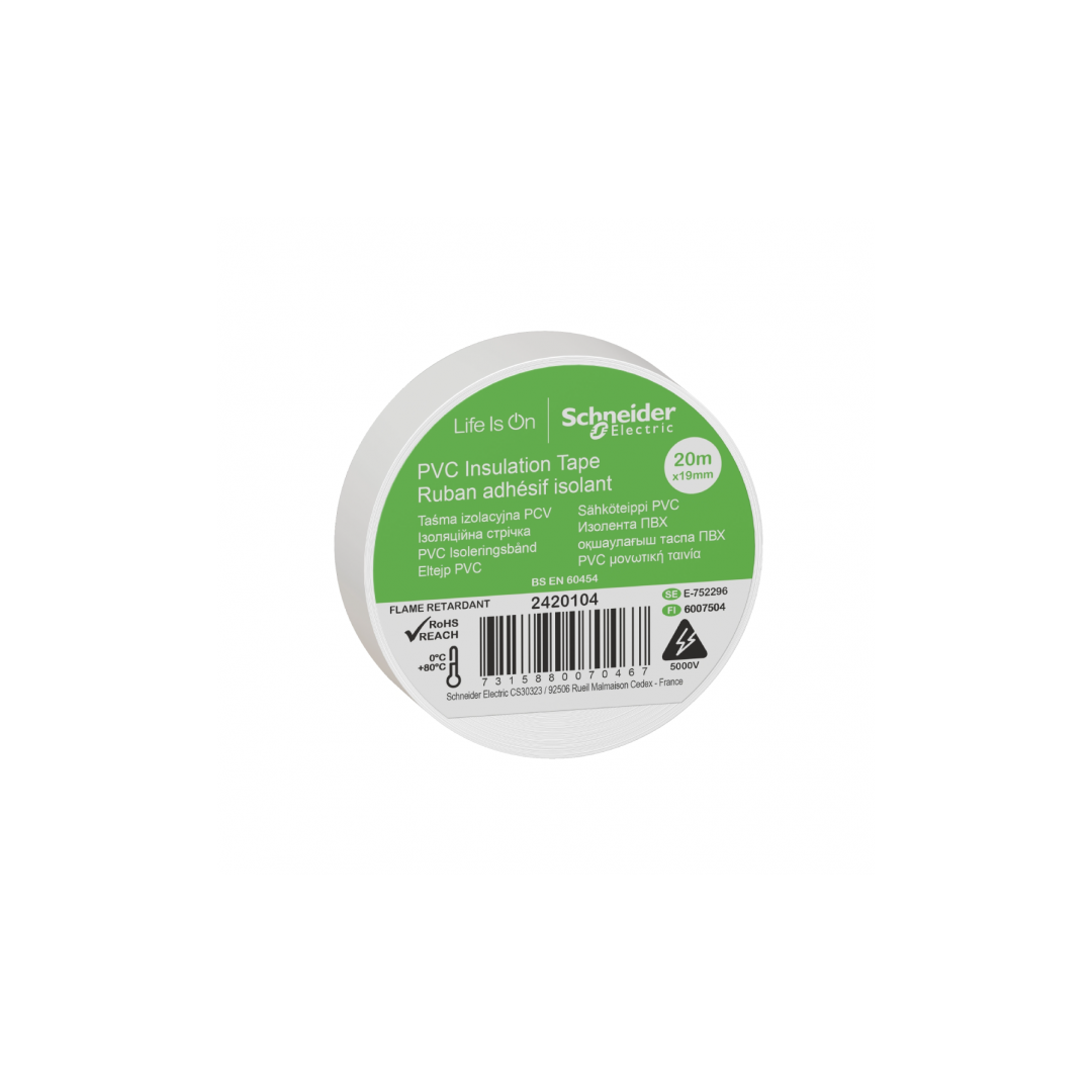 Schneider 19mm 20mt. Pvc Elektrik izole Bant Beyaz