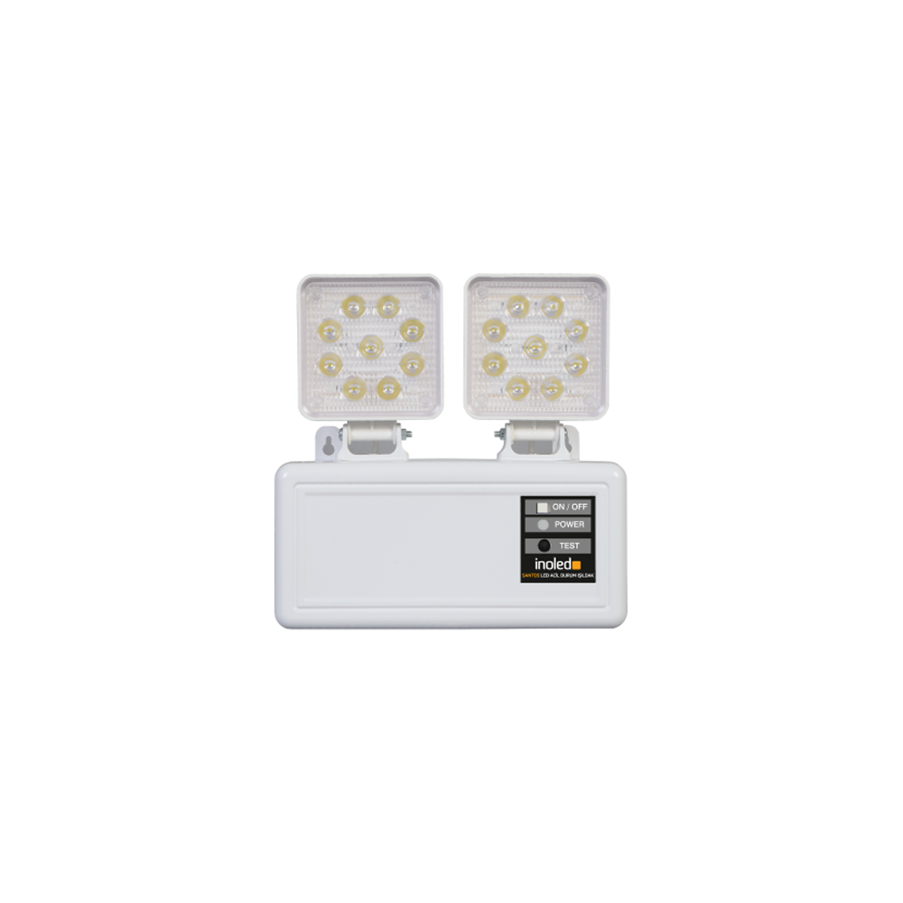2x10W Santos LED Acil Durum Armatürü (Beyaz-6500K)