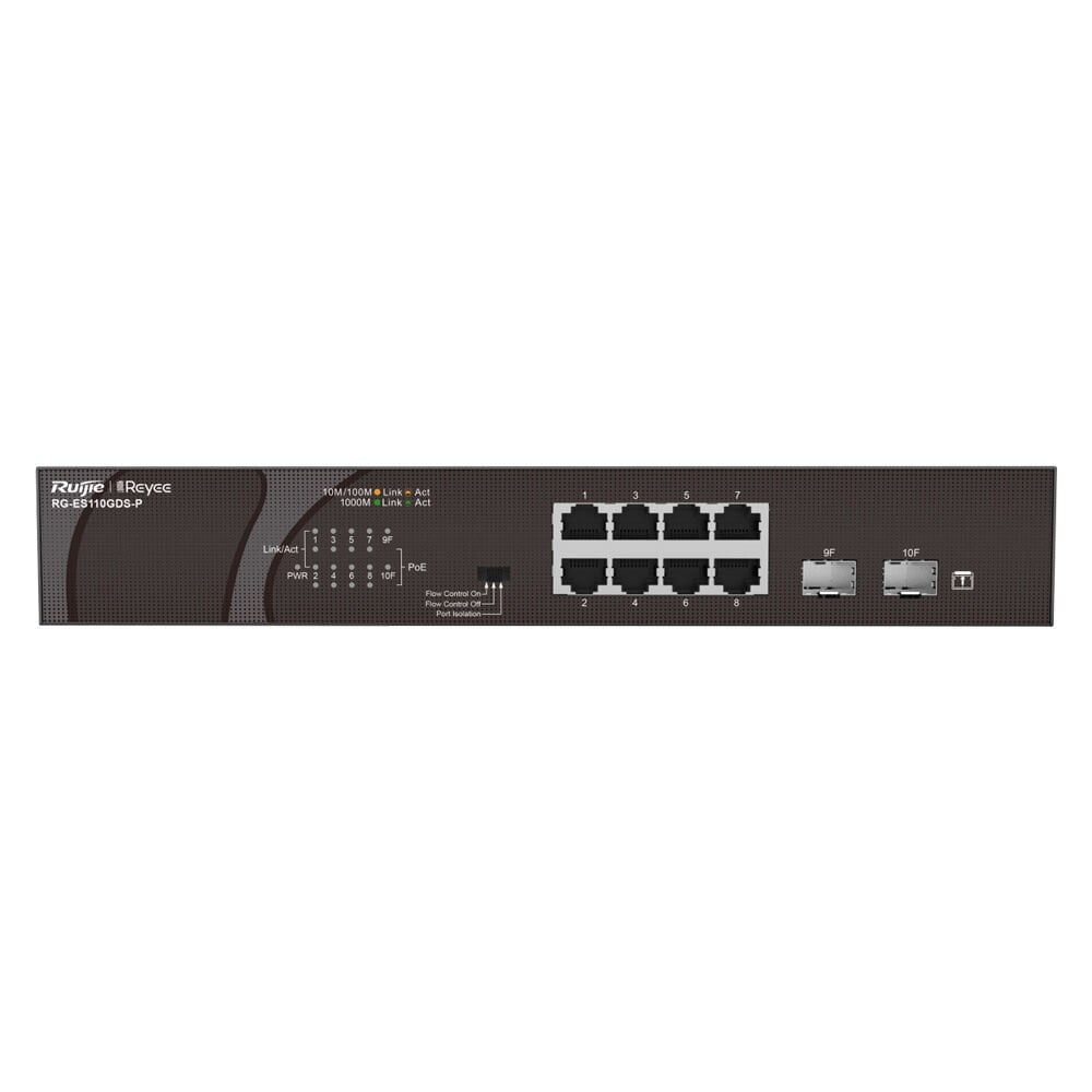 Ruijie Reyee RG-ES110GDS-P 8 Port 1000M 2x1000M SFP Port Poe/Poe+ Switch