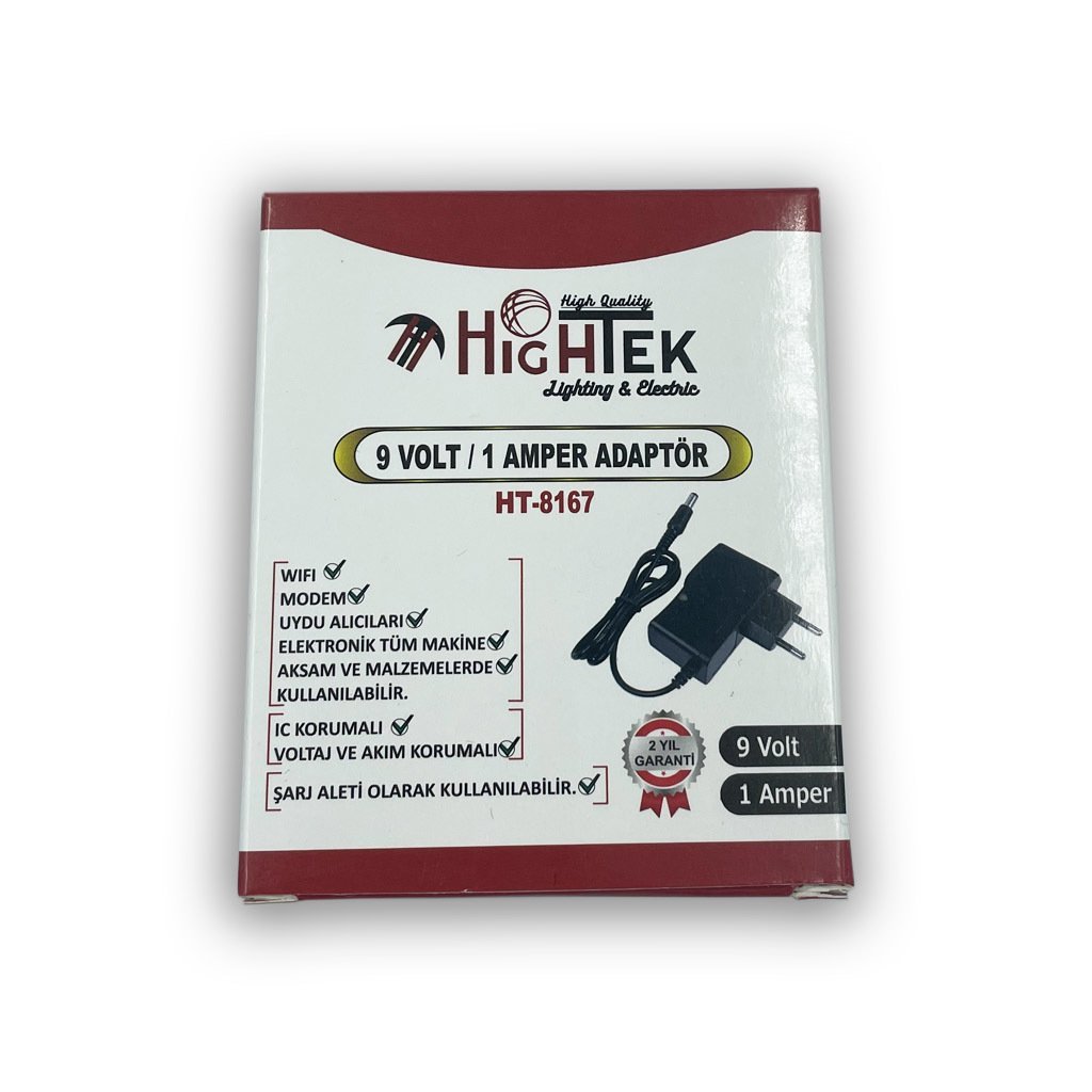 HIGHTEK HT-8167 9 volt 1 amper Adaptör