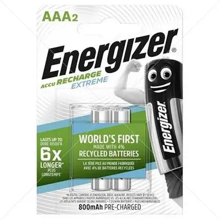 ENERGİZER-EXTREME RECH AAA CHP 2*12 (7638900416862)