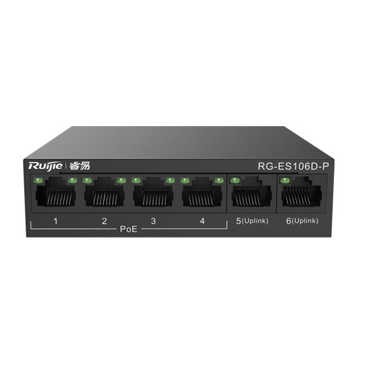 Ruijie Reyee RG-ES106D-P 4-Port 10/100Mbps + 2 Upper-link Port