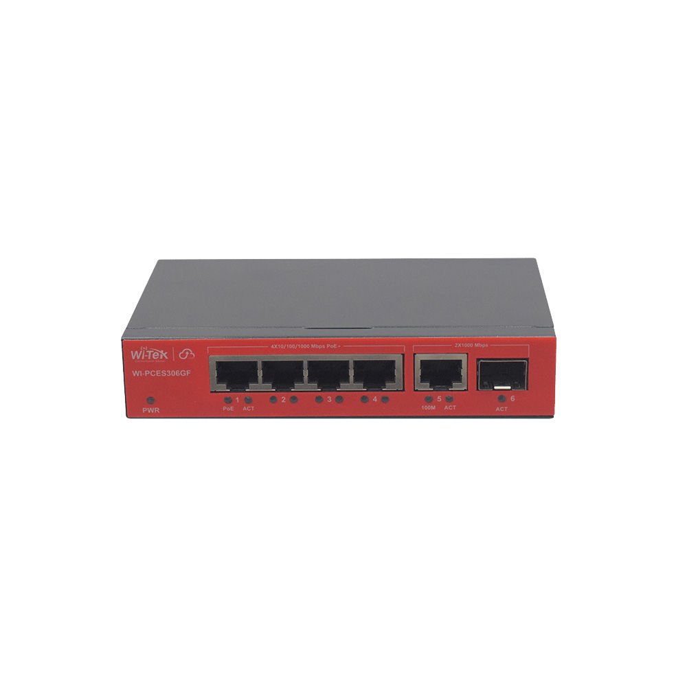 Wi-Tek WI-PCES306GF 1 Gigabit SFP uplink Cloud Easy Smart PoE Switch