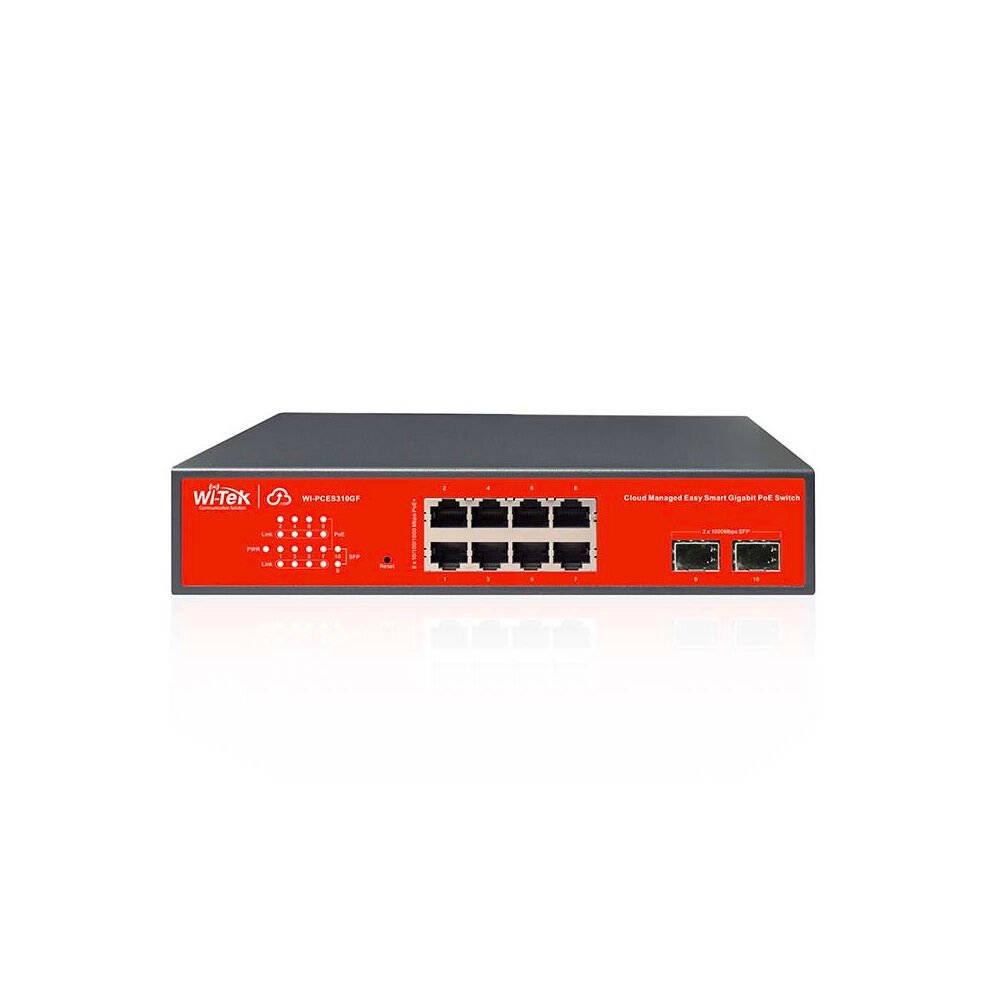 Wi-Tek WI-PCES310GF  2*1000Mbps SFP Slots Cloud Easy Smart PoE Switch