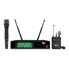 Wöller W-302EY Çift Kanal UHF Kablosuz El + Yaka Mikrofonu Seti