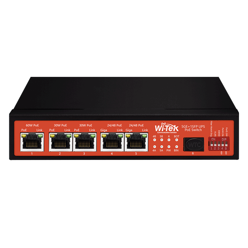 Wi-Tek WI-PS306GF-UPS-15A UPS PoE Switch